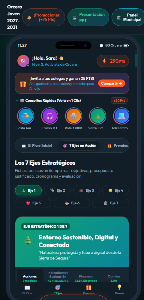 7 Ejes en Acción en el móvil